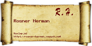 Rosner Herman névjegykártya
